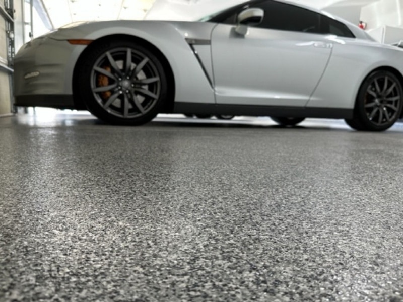 Garage improvement with epoxy flooring
